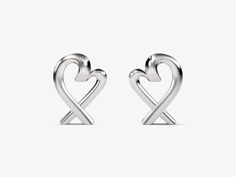 Plain Heart Studs