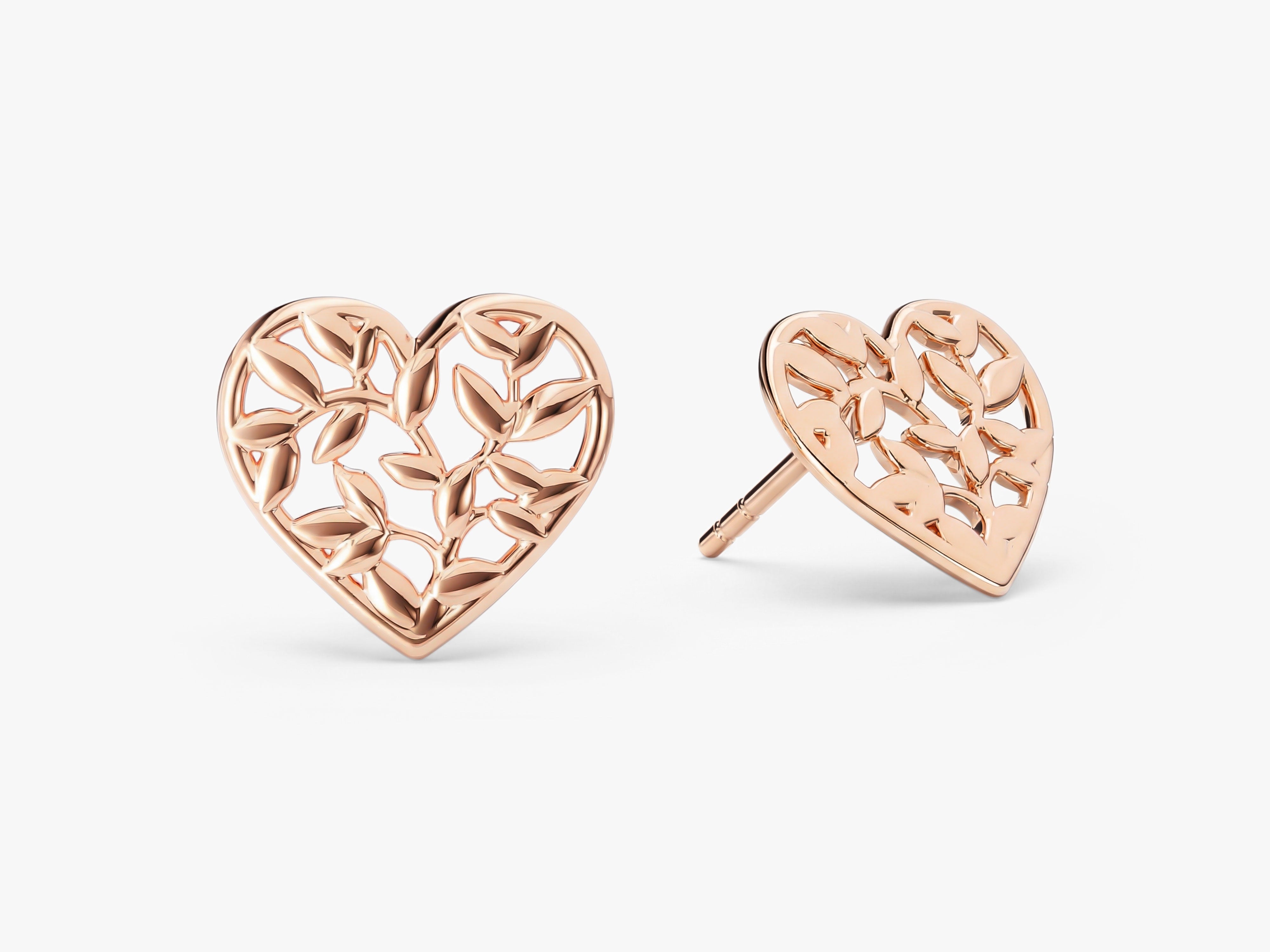 Heart Shaped Leaf Studs