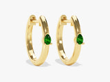 Pear Birthstone Hoops in 14K Solid Gold