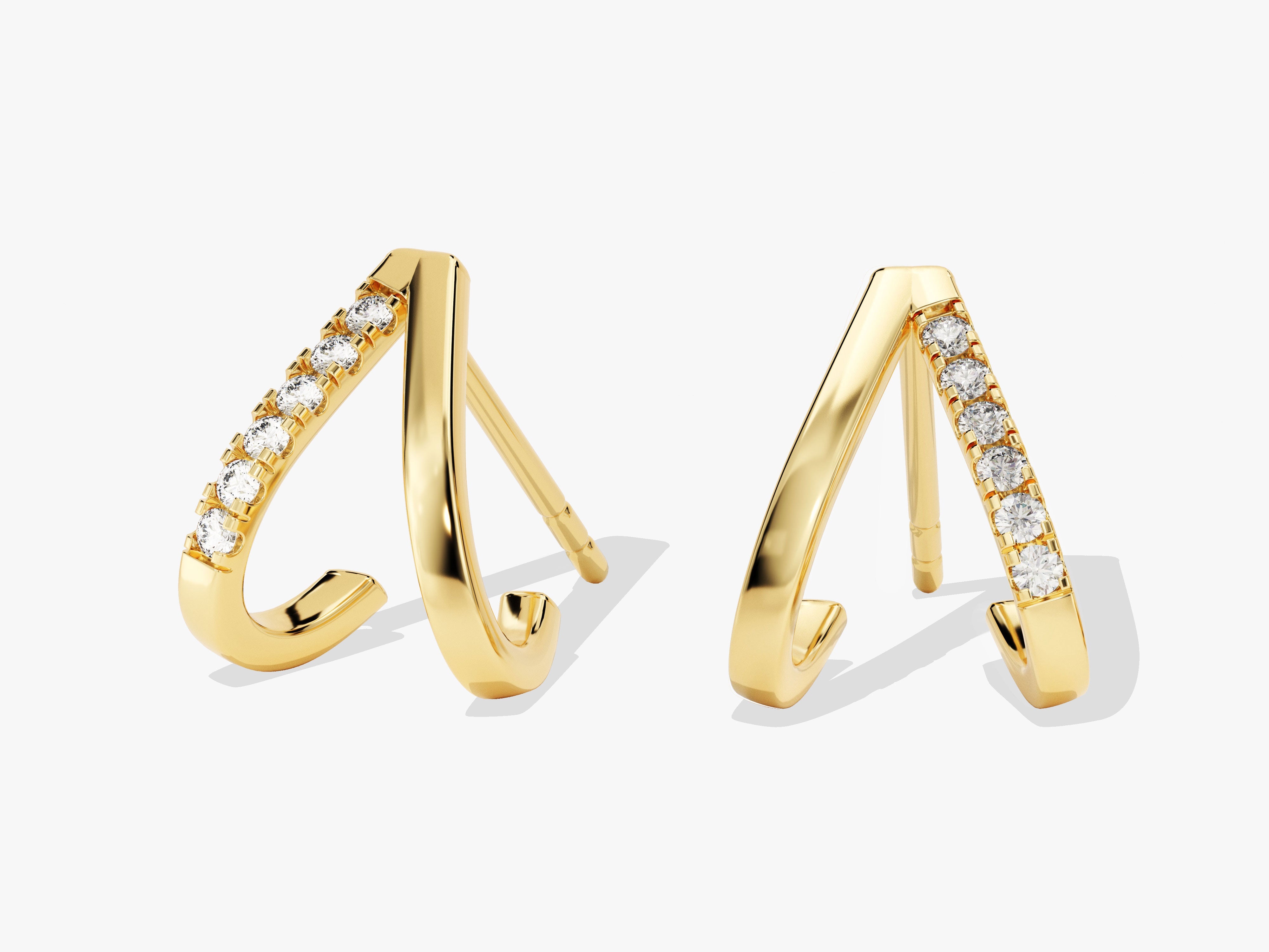 Pave V-Shaped Stud Earrings