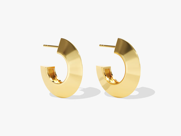 14k Solid Gold Bold Layered Hoop Earrings