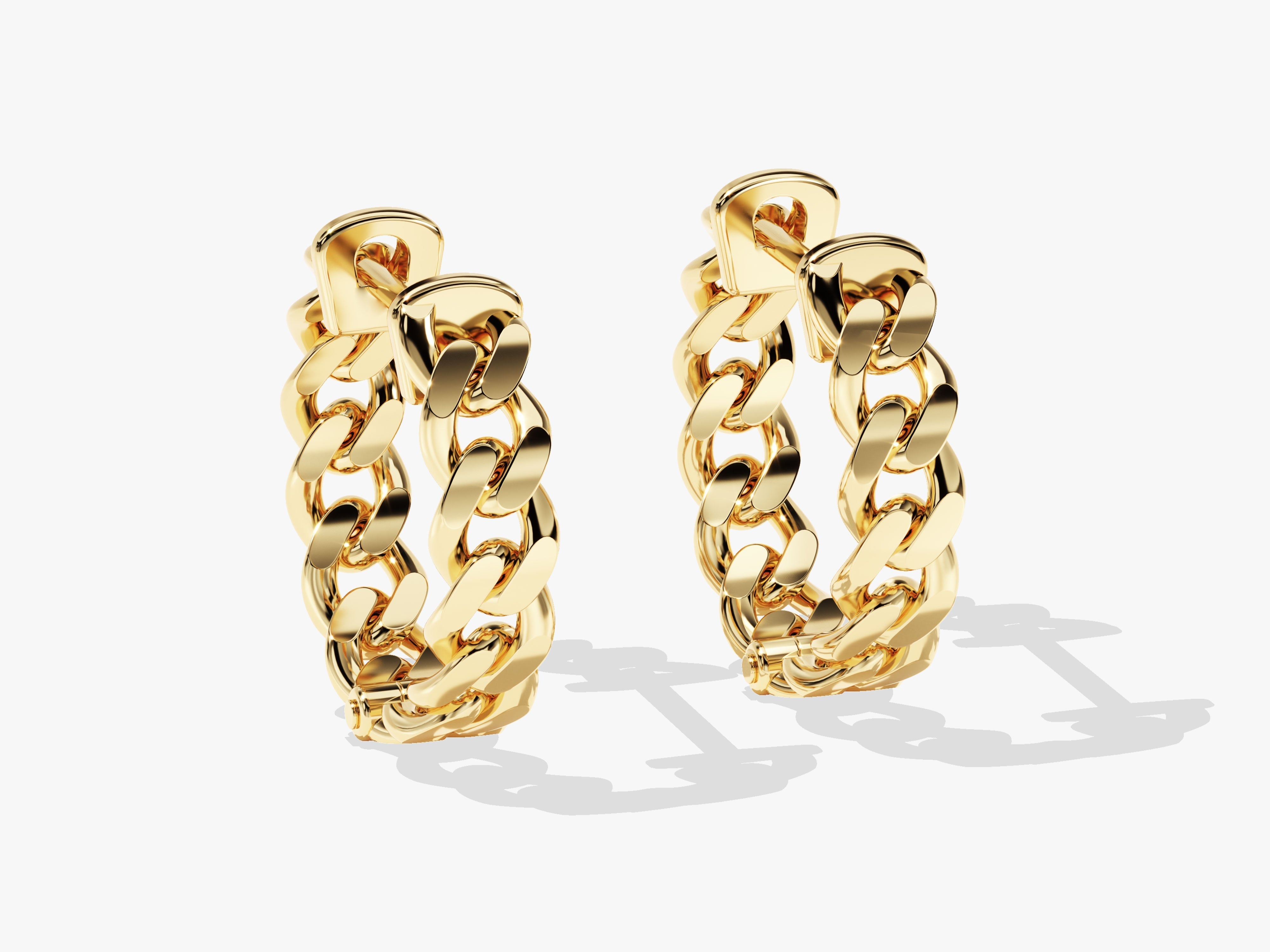 Gold curb chain hoop earrings for jewelry lovers