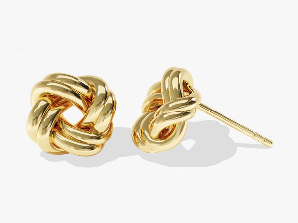 14k Solid Gold Knot Stud Earrings