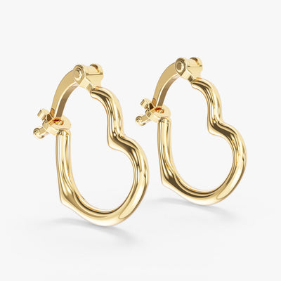 Abstract Heart Hoop Earrings