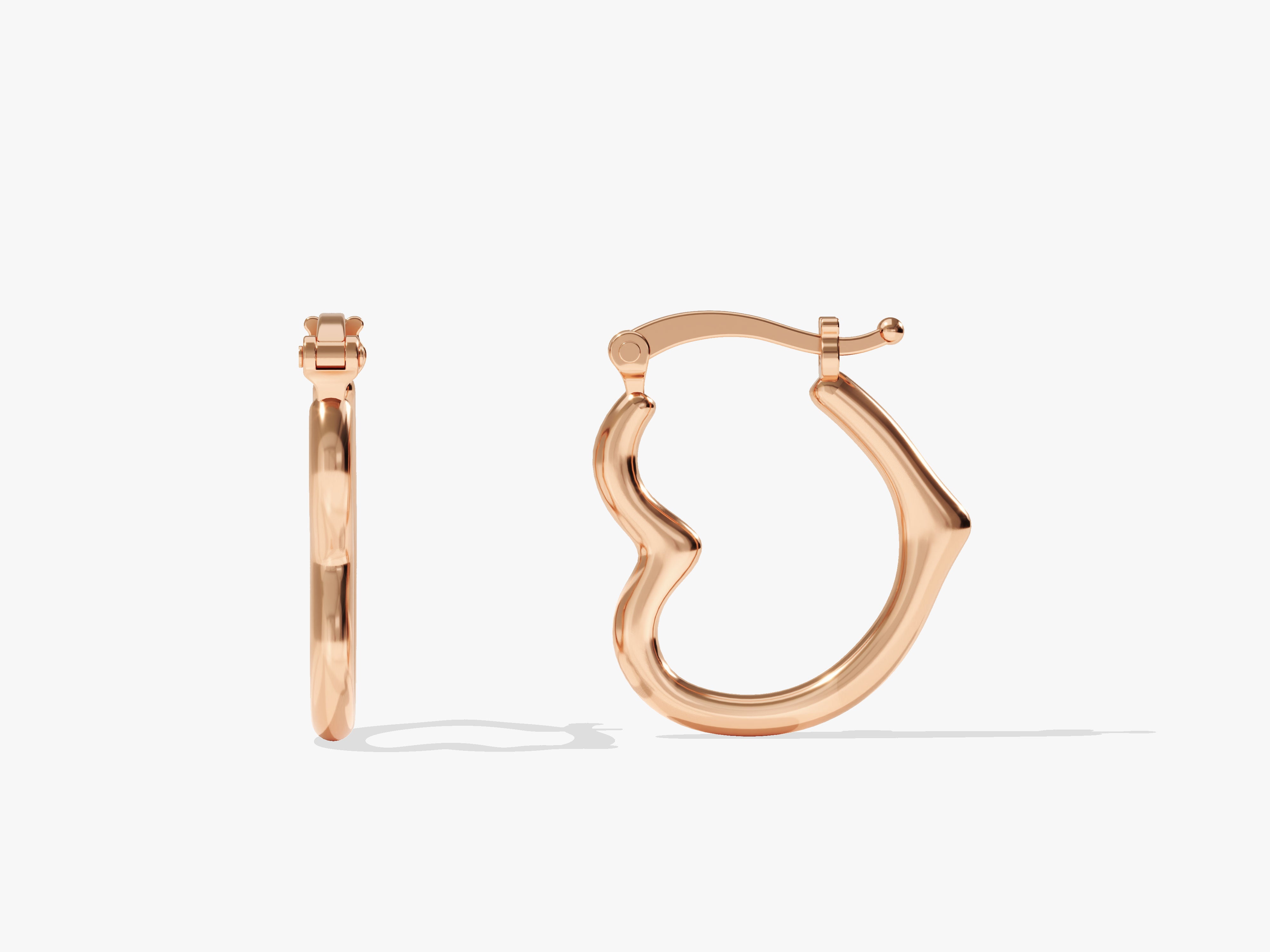 Abstract Heart Hoop Earrings