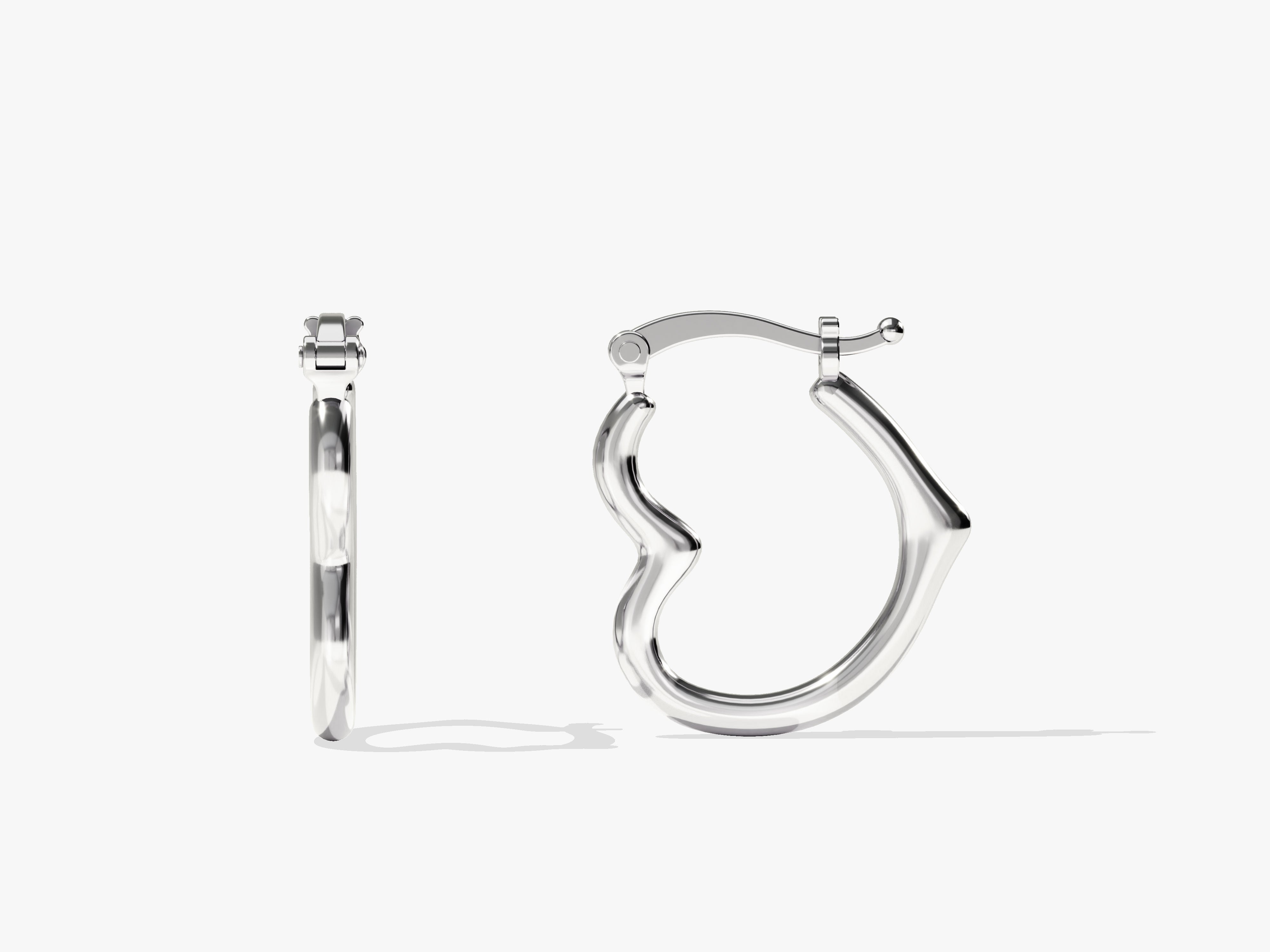Abstract Heart Hoop Earrings