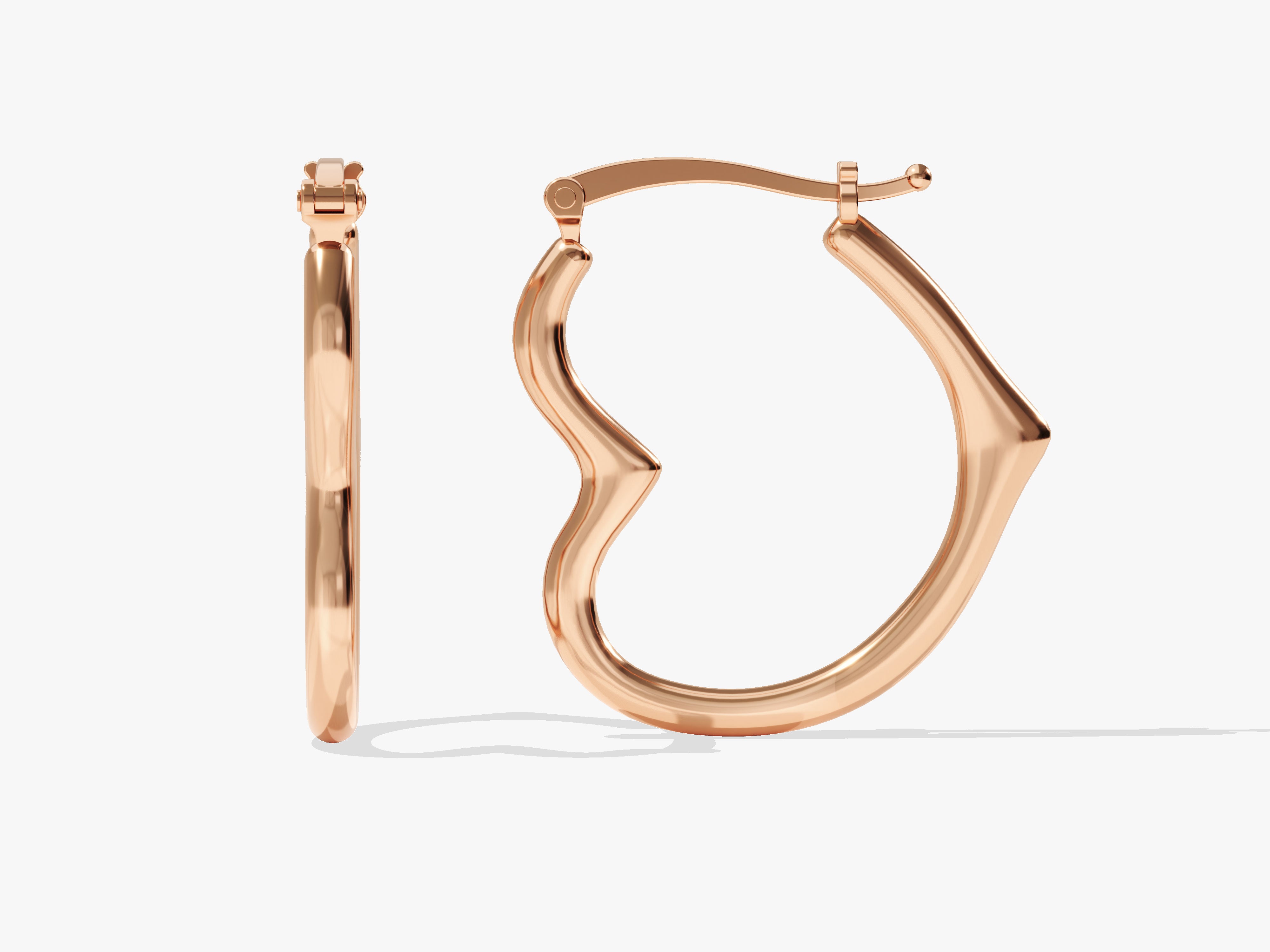 Abstract Heart Hoop Earrings