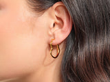 14k Solid Gold Abstract Heart Hoop Earrings