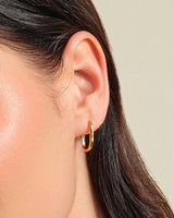 Elongated Oval Hoop Earrings
