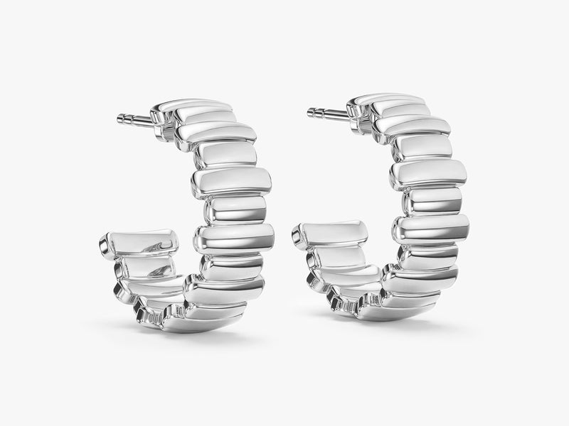 Block Hoop Earrings