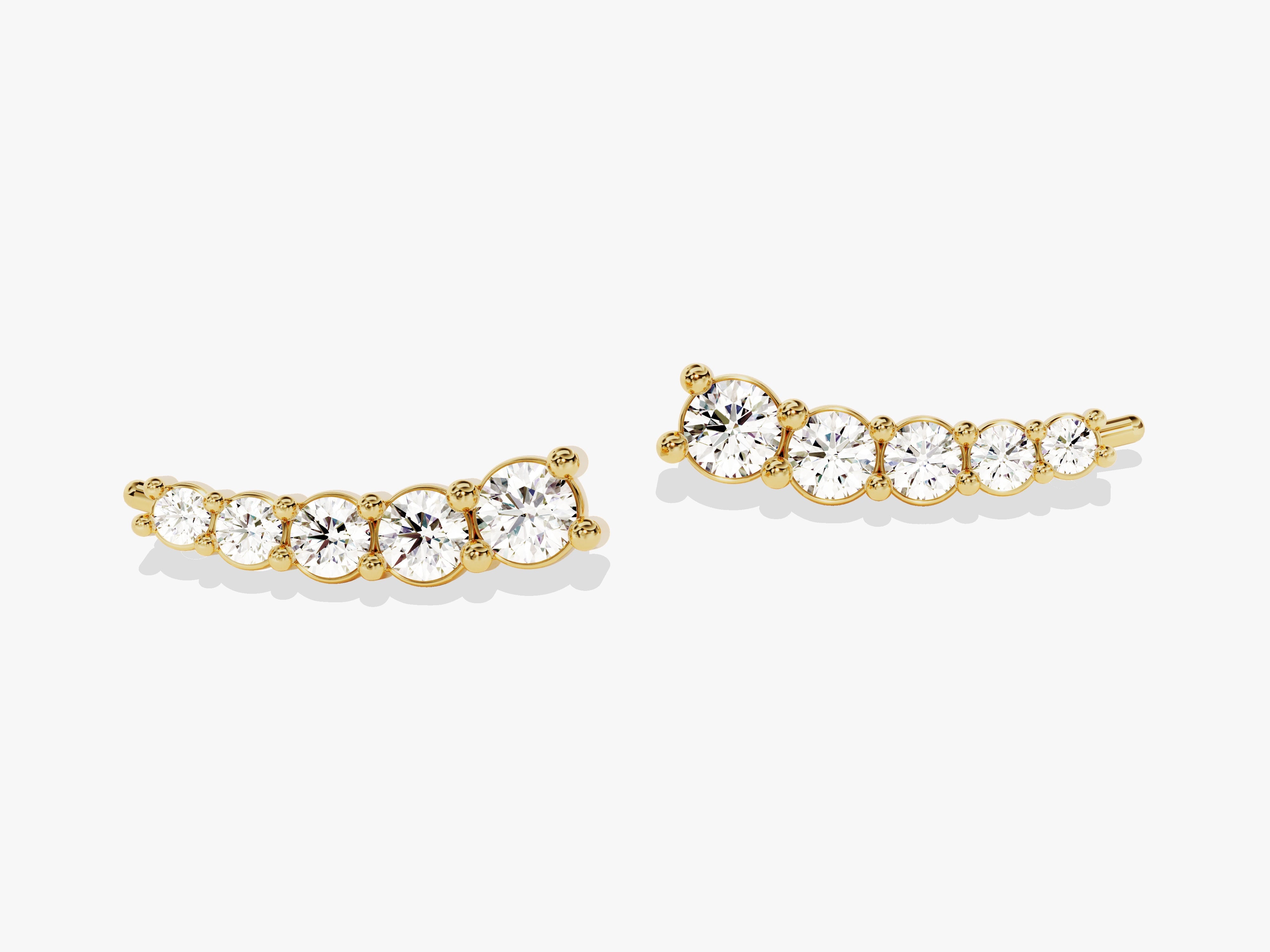 Gold diamond ear climbers jewelry for women