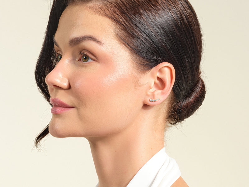 Ear Climber Stud Earrings