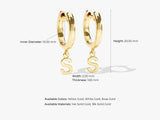 14k Solid Gold Custom Initial Hoop Earrings