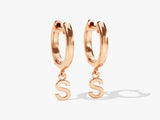 14k Solid Gold Custom Initial Hoop Earrings