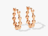 14k Solid Gold Beaded Hoop Earrings