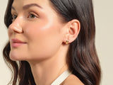 Flush Set Double Initial Earrings