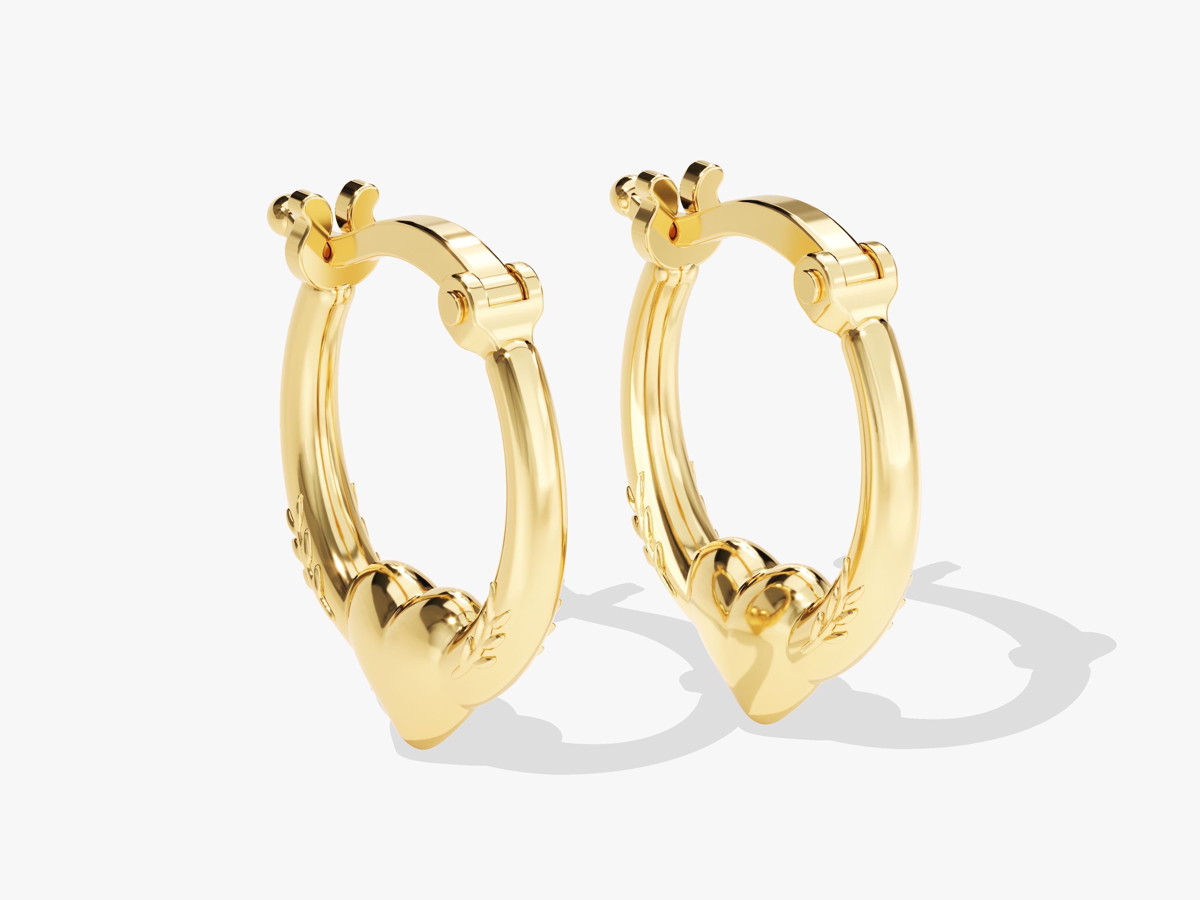 Gold heart hoop earrings from jewelry collection