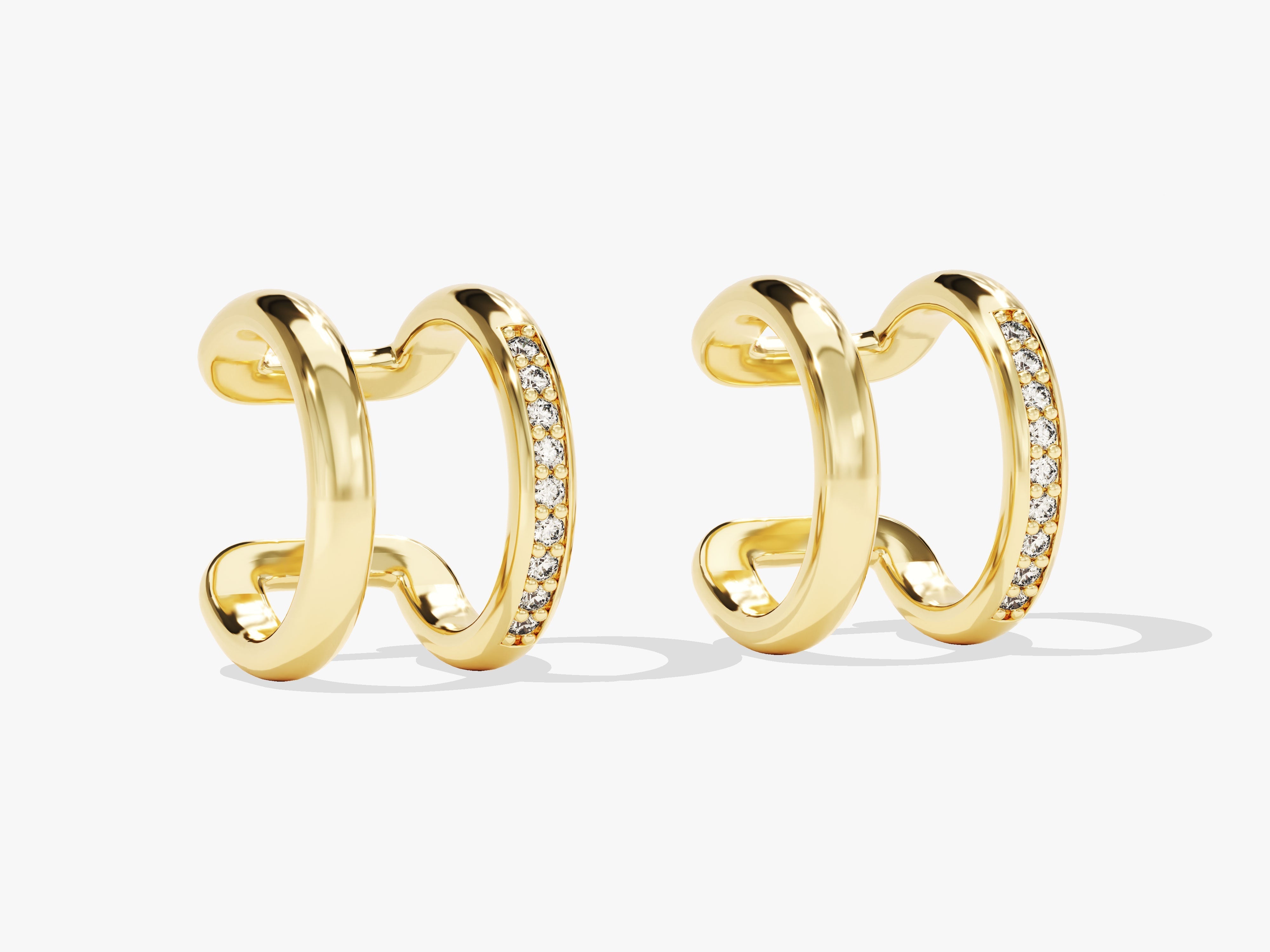 Gold diamond ear cuffs for women's jewelry collection