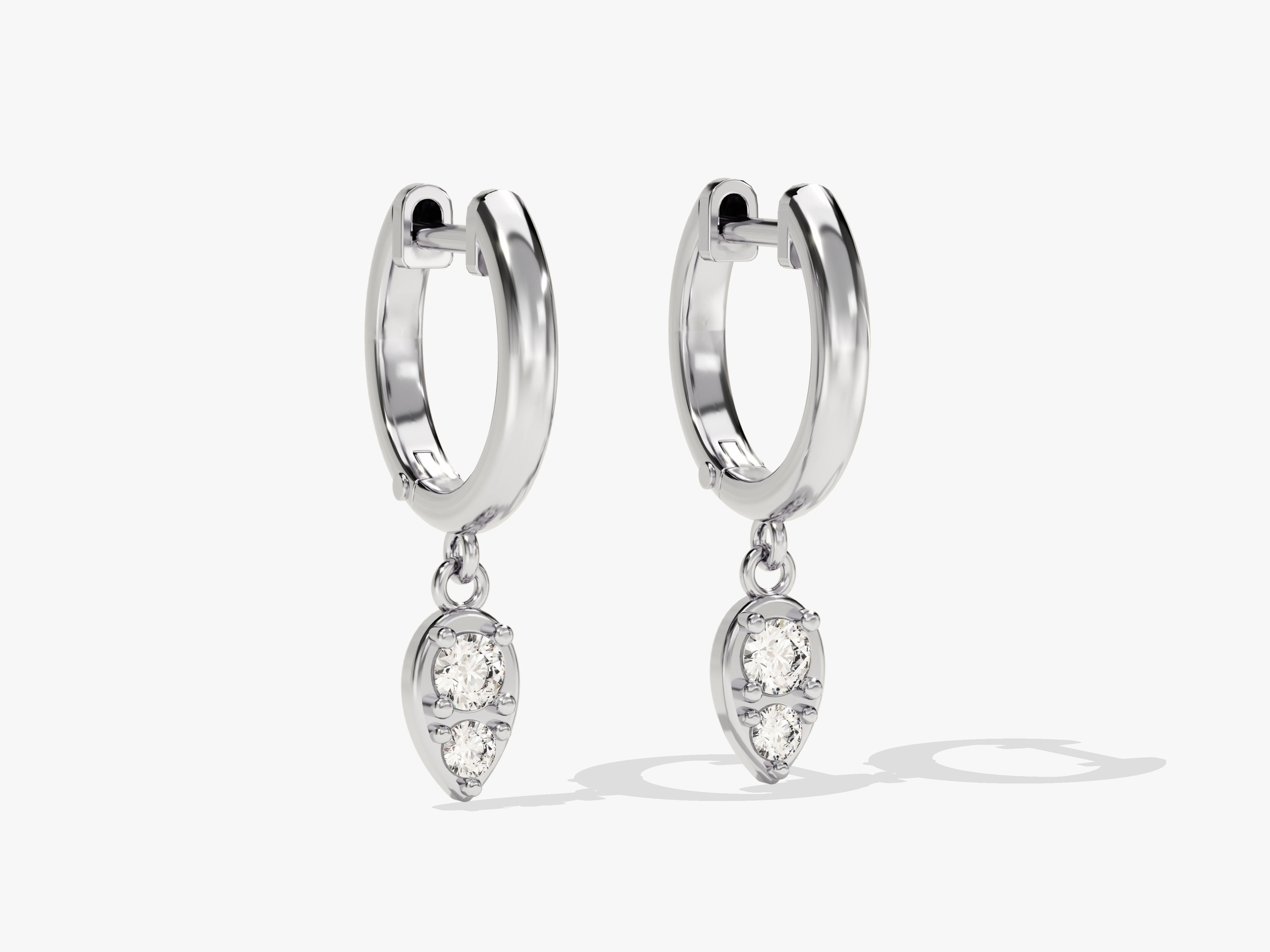 Diamond drop earrings for women, fine jewelry, white gold