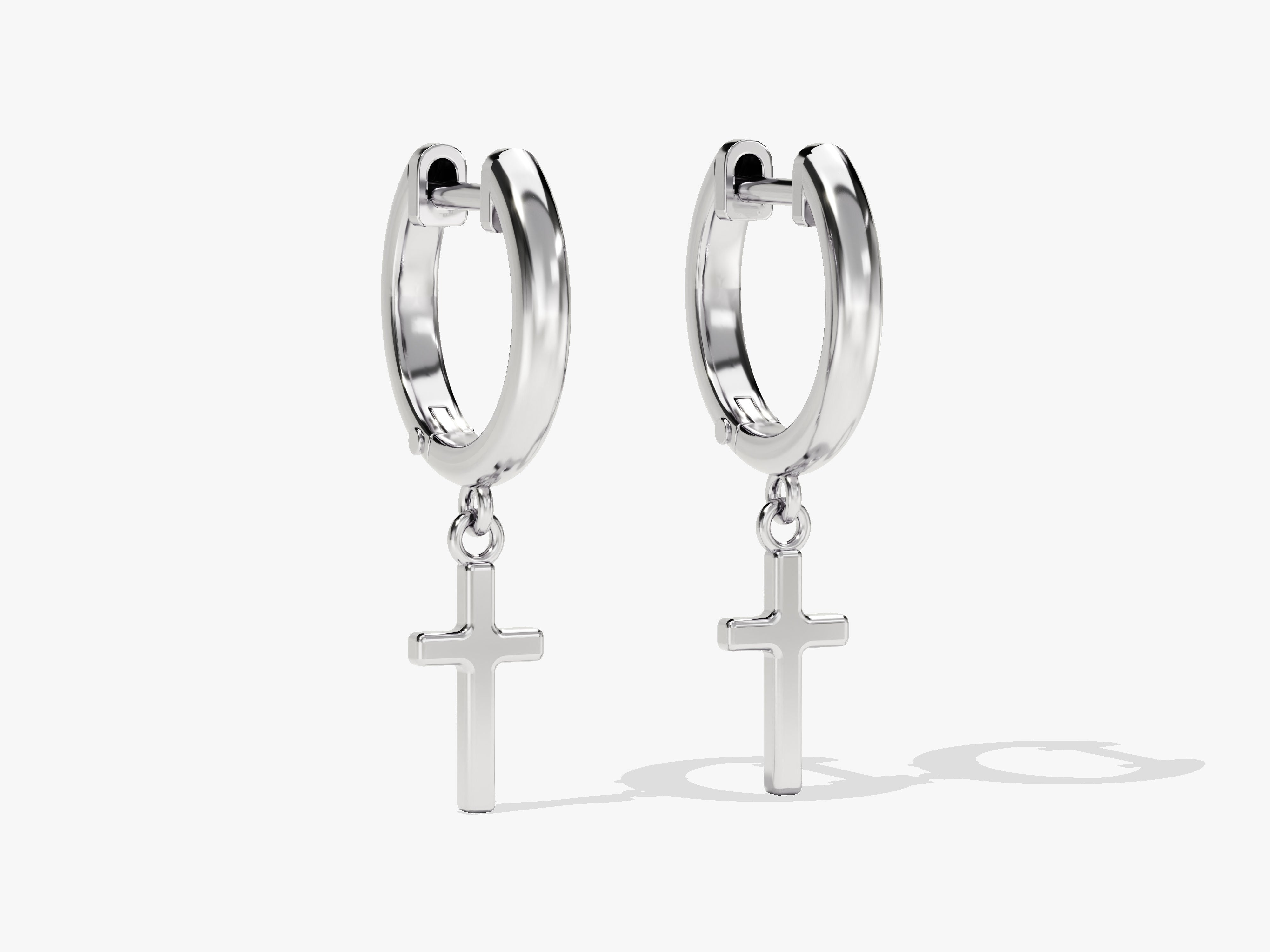 Silver cross dangle hoop earrings from jewelry collection