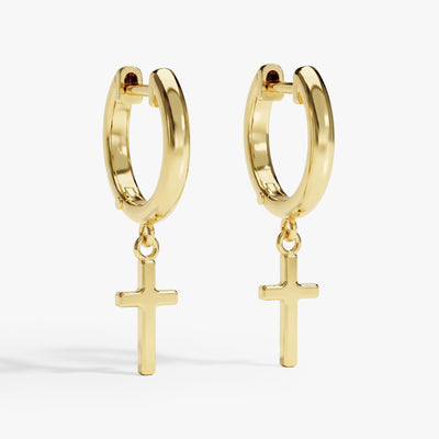Cross Hoop Earrings