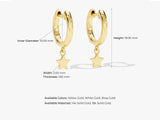 14k Solid Gold Mini Star Hoop Earrings