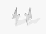 14k Solid Gold Lightning Stud Earrings