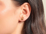 14k Solid Gold Lock Stud Earrings