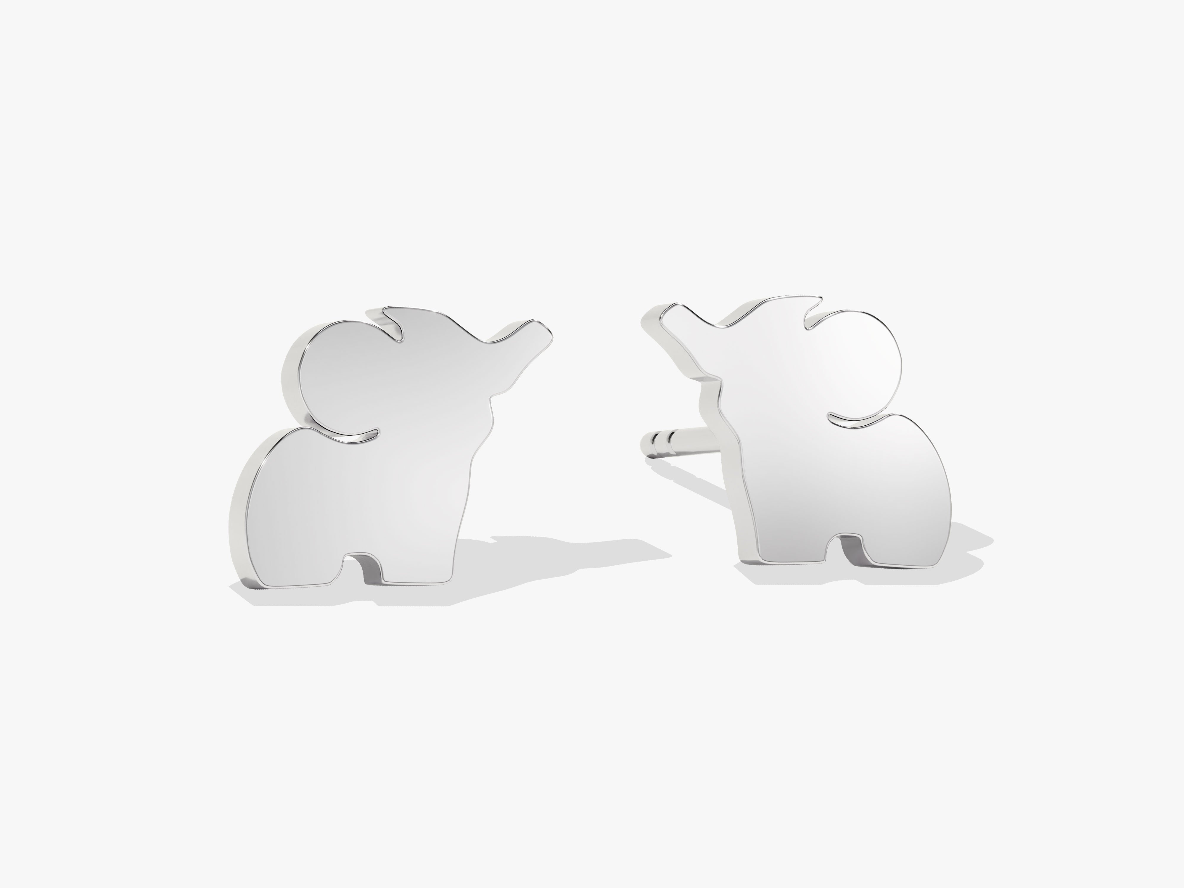 Silver elephant stud earrings for jewelry collection