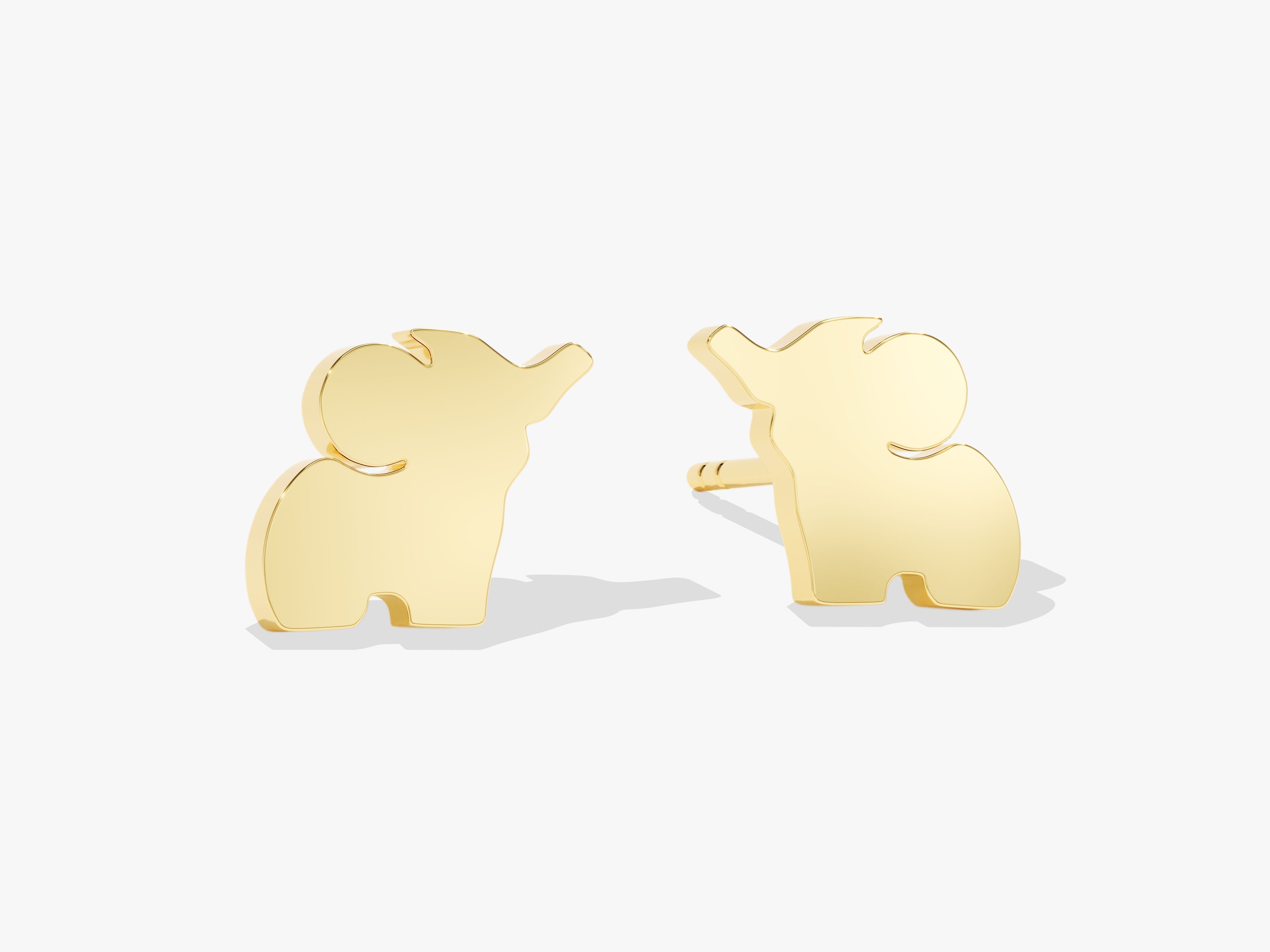 Gold elephant stud earrings for jewelry lovers