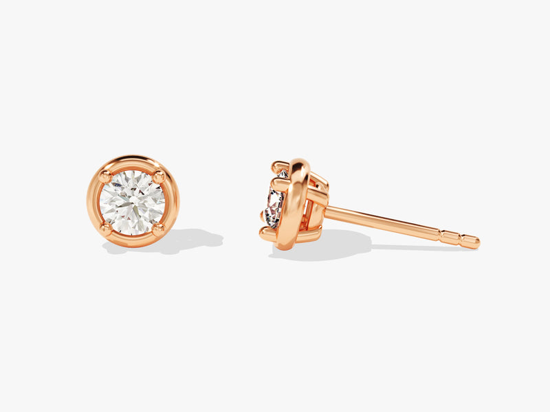 14k Gold Tiny Diamond Stud Earrings