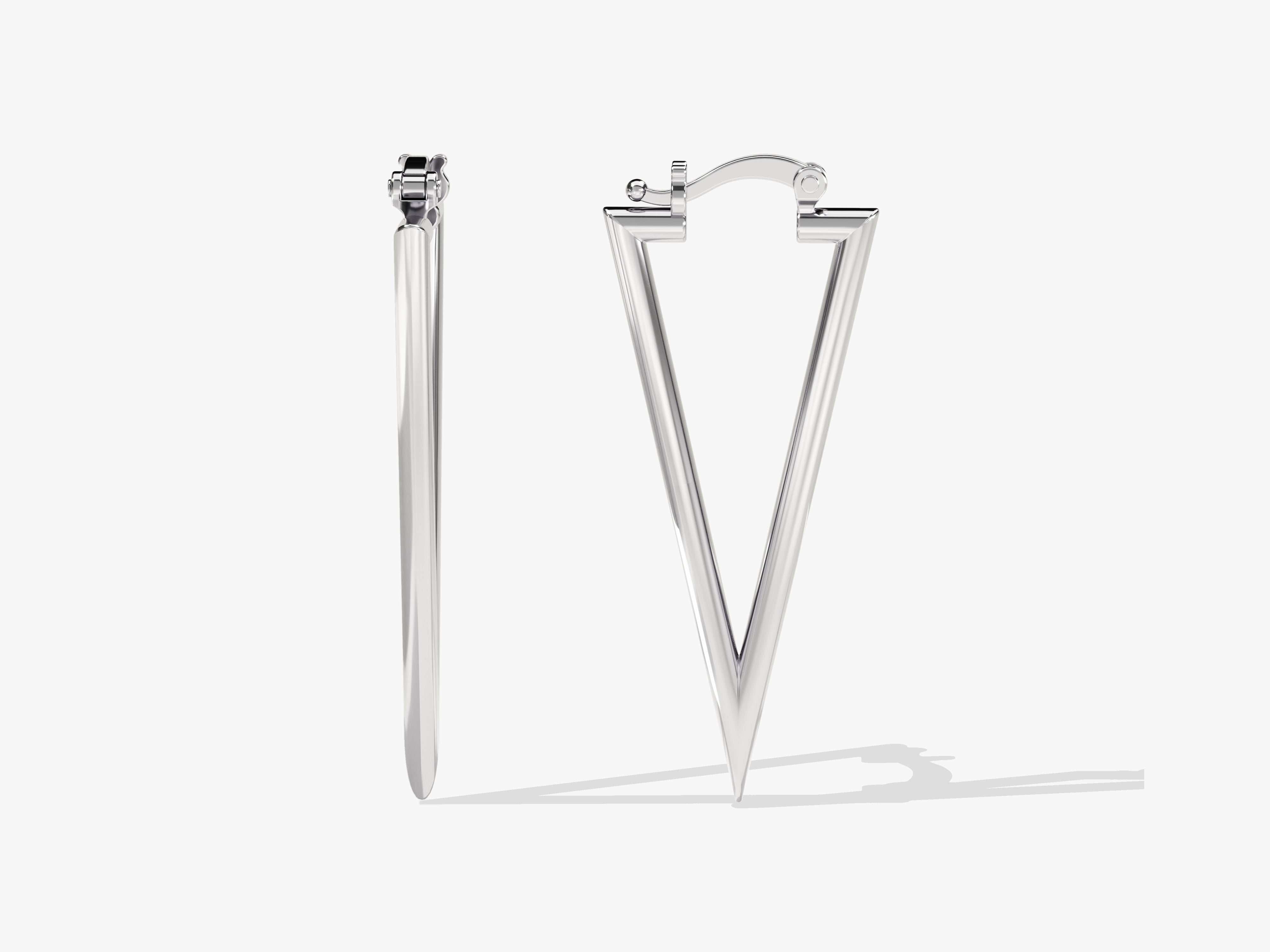 Silver triangle hoop earrings for jewelry collection