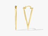 14k Solid Gold Triangle Hoop Earrings