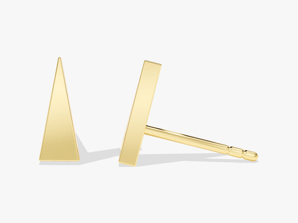 14k Solid Gold Triangle Stud Earrings