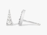 14k Solid Gold Triangle Diamond Stud Earrings