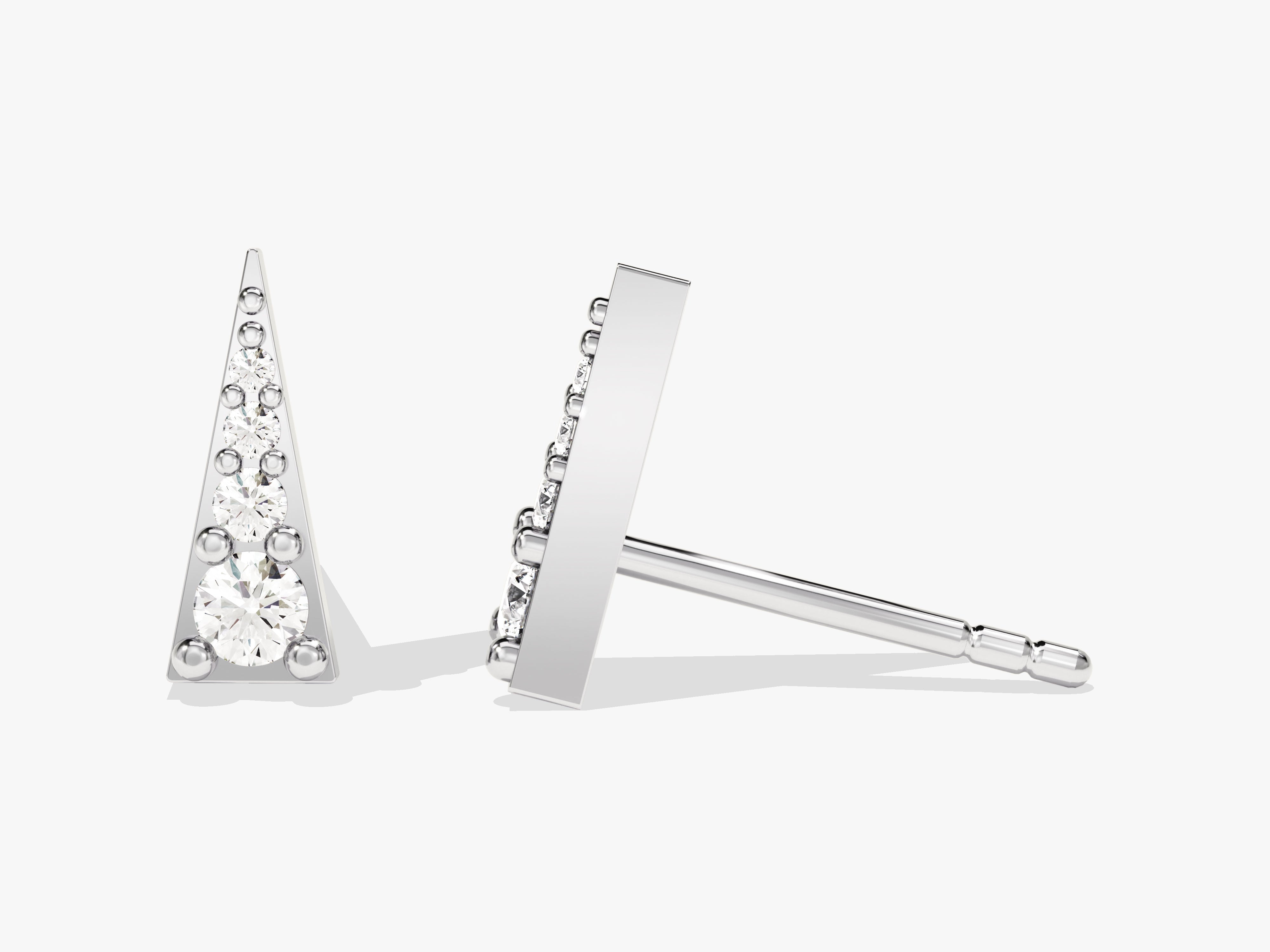 Diamond triangle stud earrings for jewelry firm