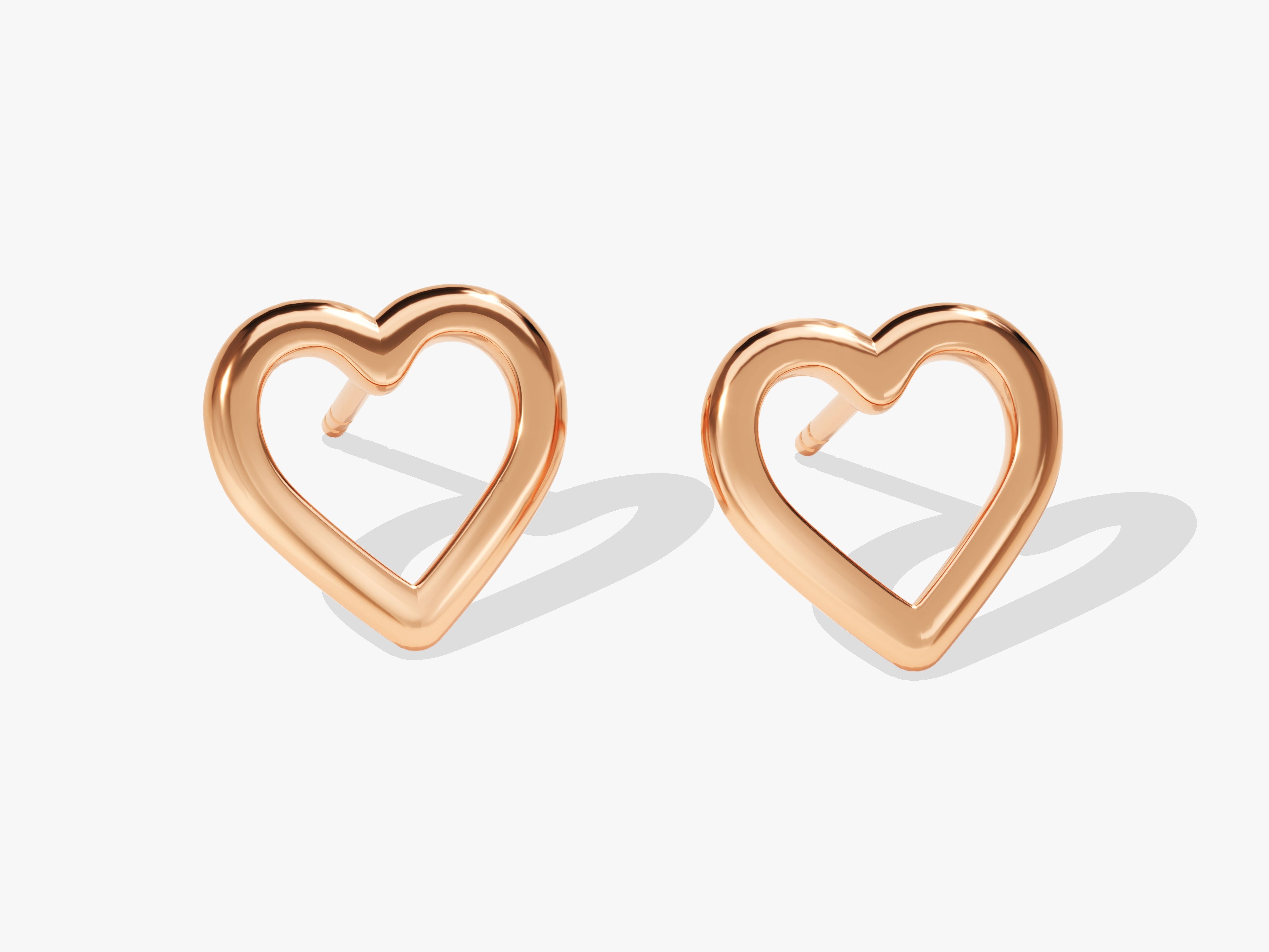 Heart Outline Stud Earrings