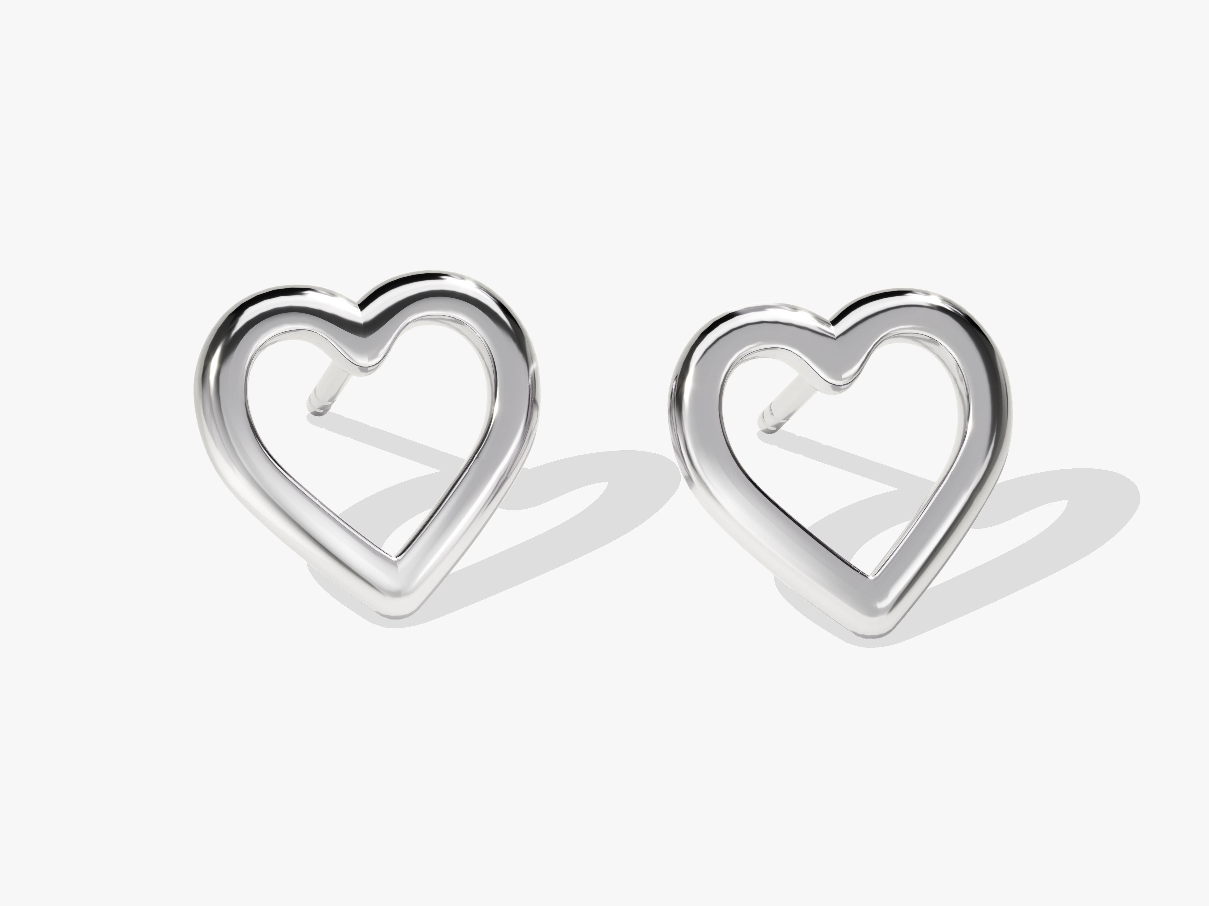 Heart Outline Stud Earrings