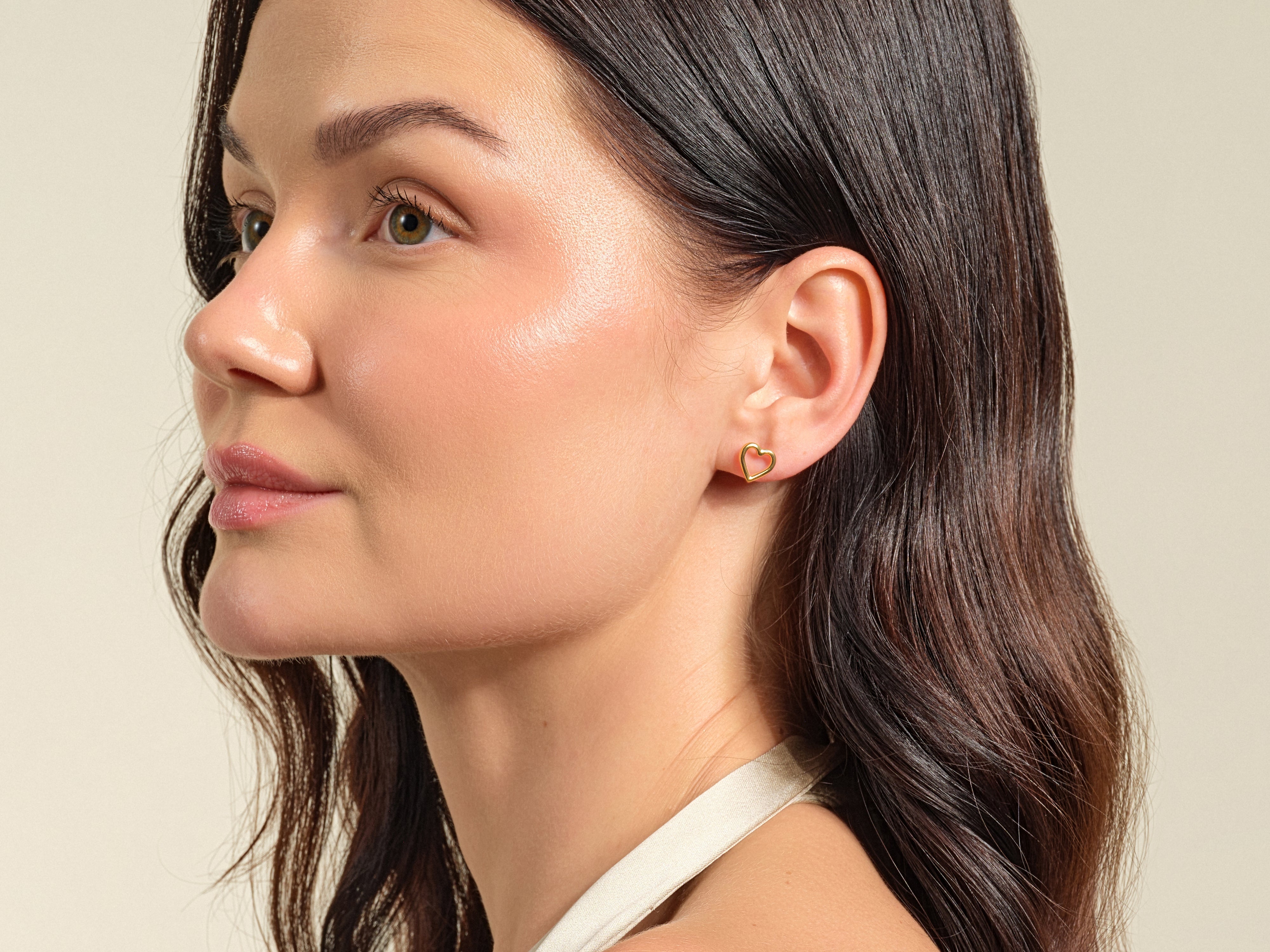 Heart Outline Stud Earrings