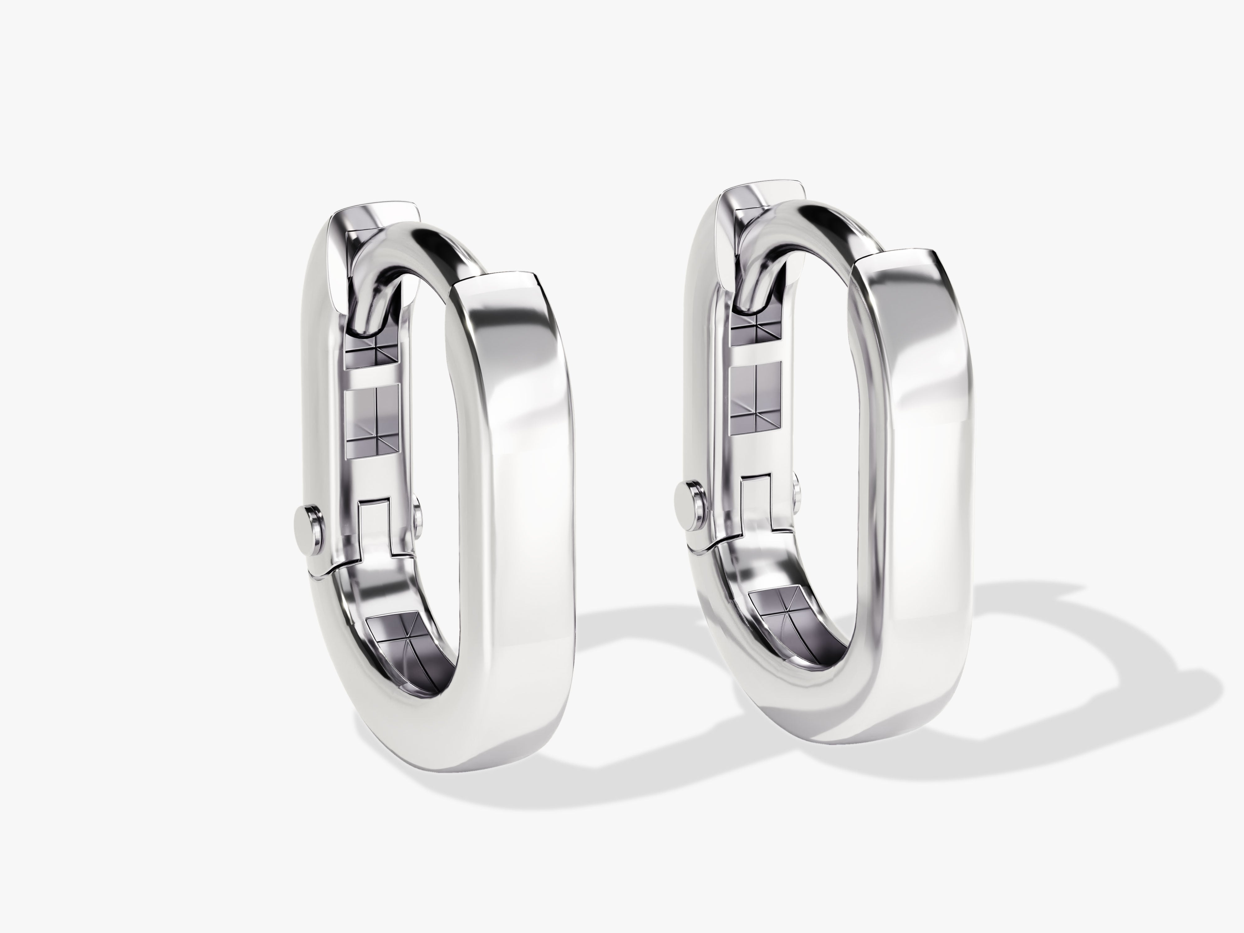 Modern silver oval hoop earrings for jewelry collection