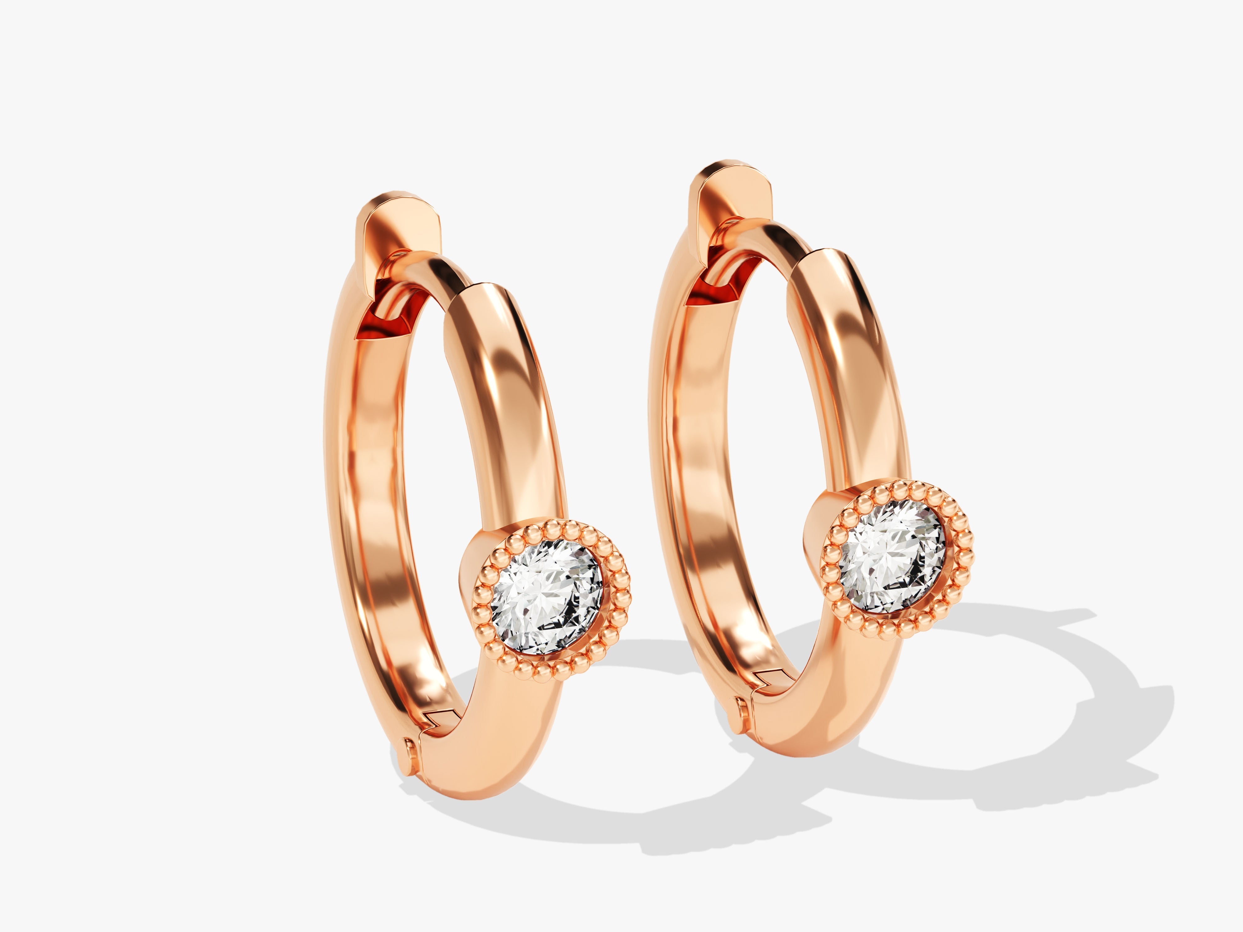 Rose gold diamond hoop earrings from jewelry firm