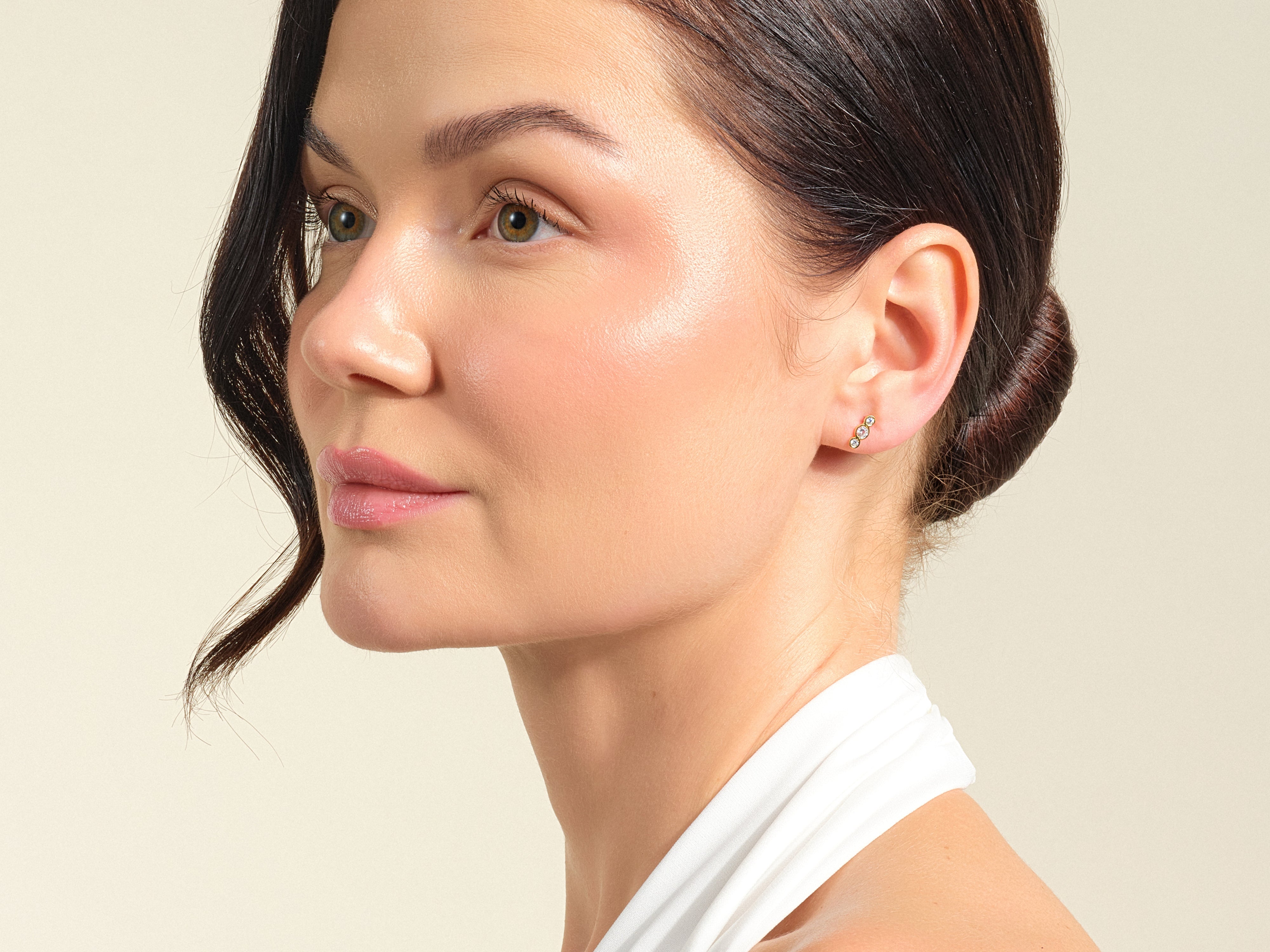 Triple Bezel Earrings