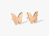 14k Solid Gold Tiny Butterfly Stud Earrings