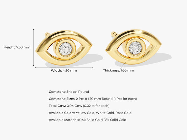 Bezel Eye Earrings