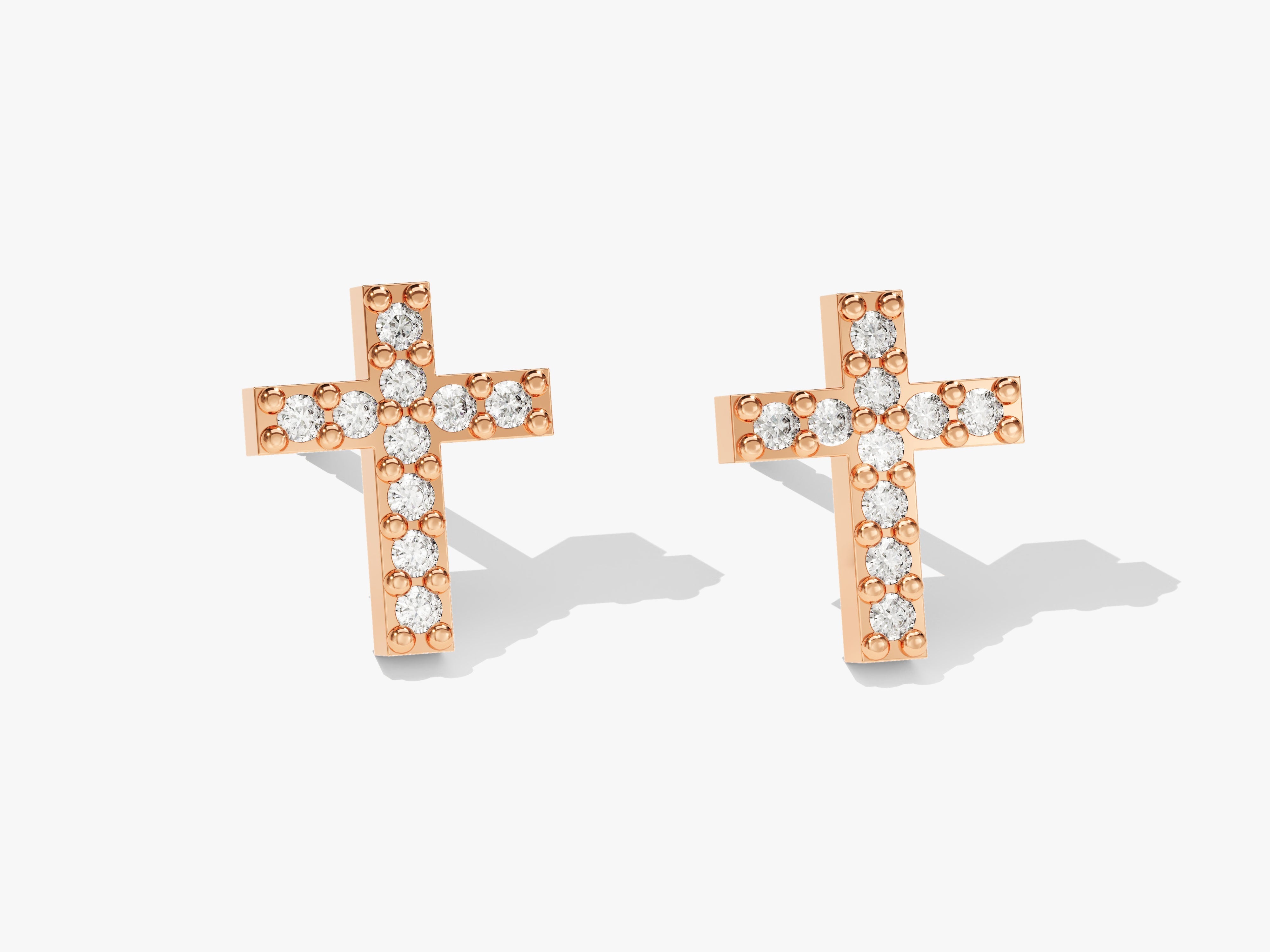 Pave Cross Earrings