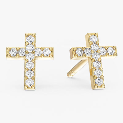 Pave Cross Earrings