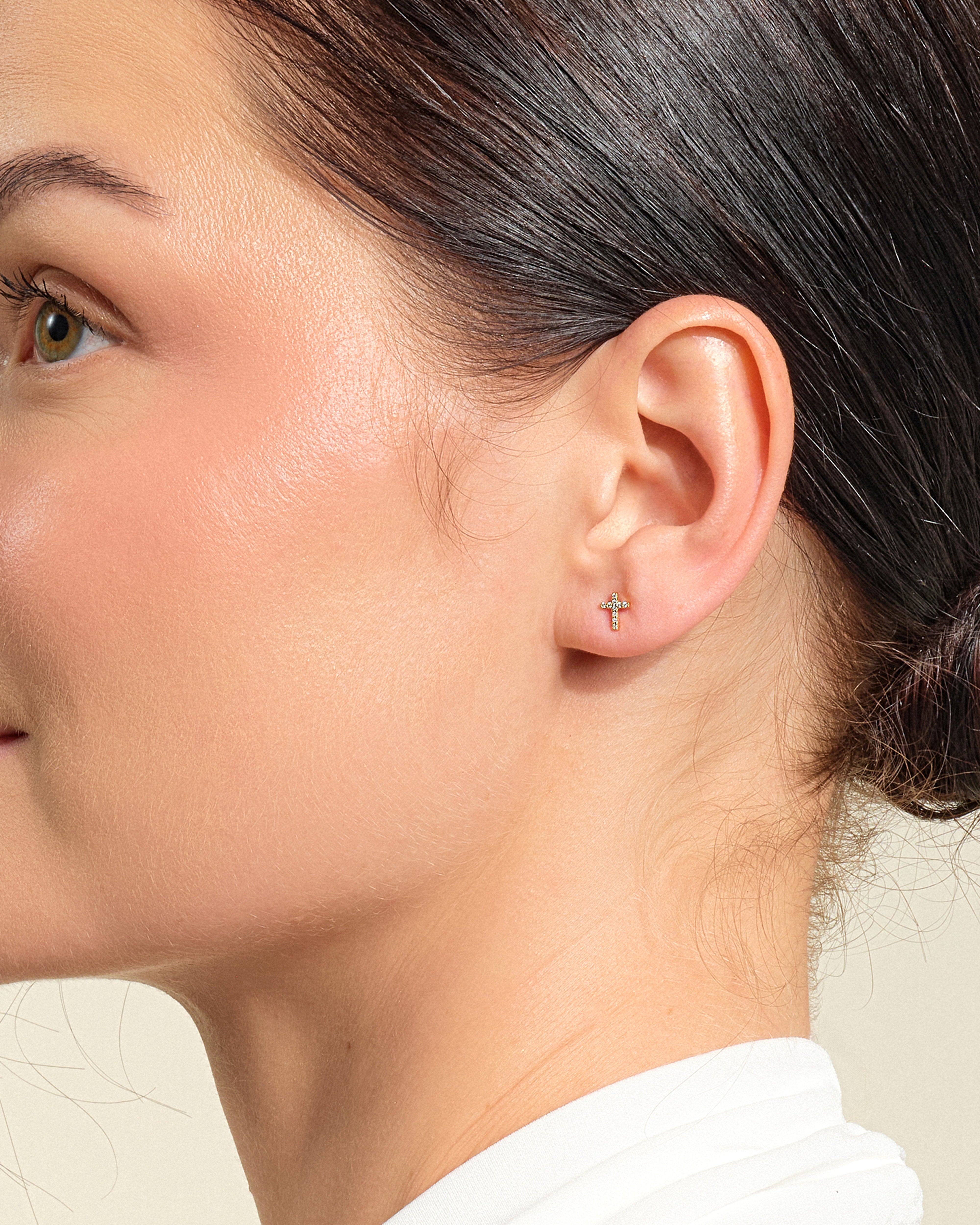 Pave Cross Earrings