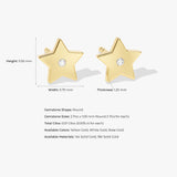 14k Solid Gold Flush Set Diamond Star Earrings