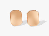 14k Solid Gold Engravable Octagon Earrings