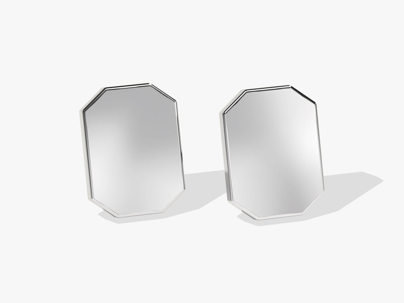 14k Solid Gold Engravable Octagon Earrings